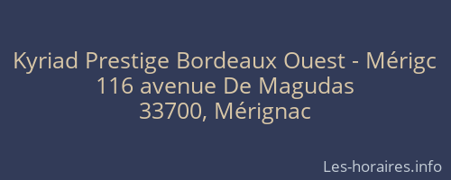 Kyriad Prestige Bordeaux Ouest - Mérigc