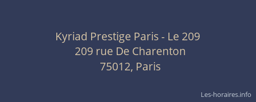 Kyriad Prestige Paris - Le 209
