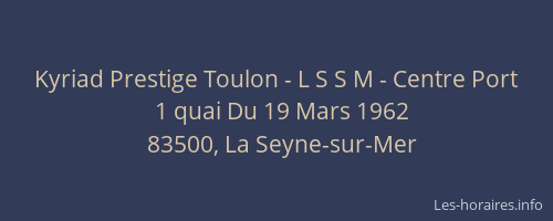 Kyriad Prestige Toulon - L S S M - Centre Port