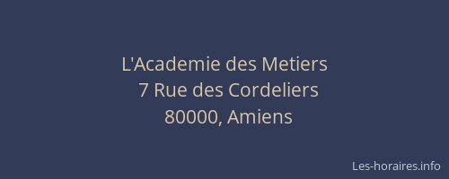 L'Academie des Metiers