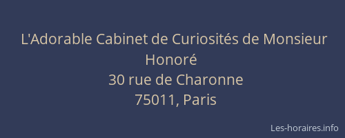 L'Adorable Cabinet de Curiosités de Monsieur Honoré