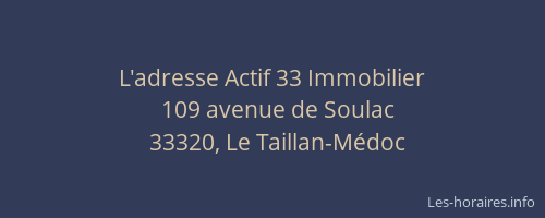 L'adresse Actif 33 Immobilier