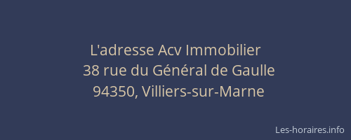 L'adresse Acv Immobilier