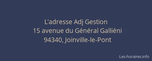 L'adresse Adj Gestion