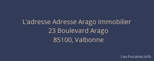 L'adresse Adresse Arago Immobilier