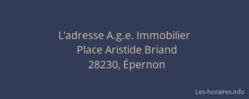 L'adresse A.g.e. Immobilier