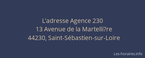 L'adresse Agence 230