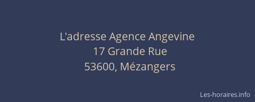 L'adresse Agence Angevine