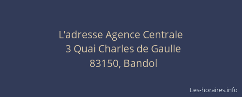 L'adresse Agence Centrale