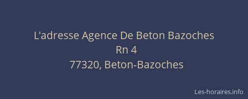 L'adresse Agence De Beton Bazoches