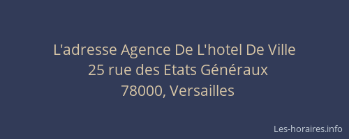 L'adresse Agence De L'hotel De Ville