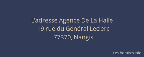 L'adresse Agence De La Halle