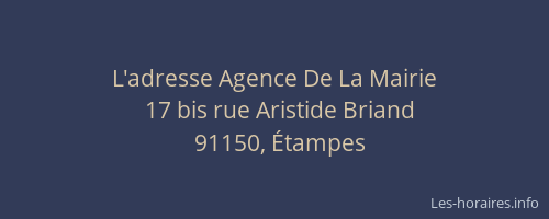 L'adresse Agence De La Mairie