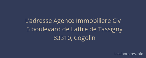 L'adresse Agence Immobiliere Clv