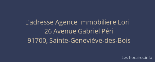 L'adresse Agence Immobiliere Lori