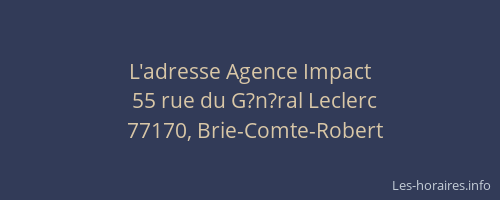L'adresse Agence Impact