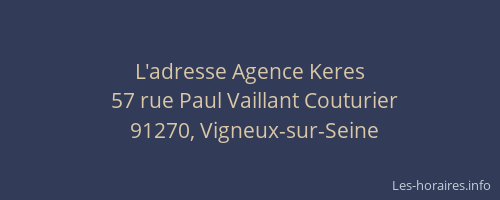 L'adresse Agence Keres