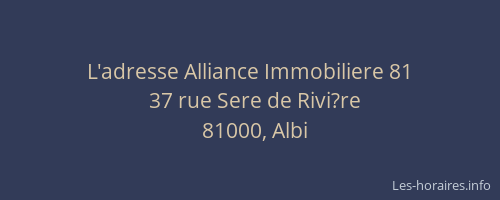 L'adresse Alliance Immobiliere 81