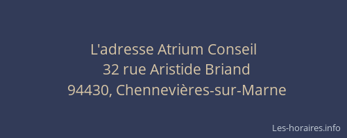 L'adresse Atrium Conseil