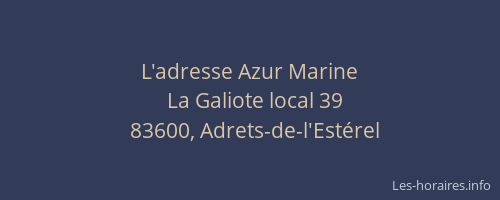 L'adresse Azur Marine