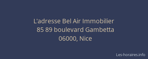 L'adresse Bel Air Immobilier