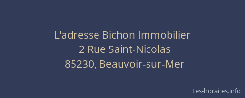L'adresse Bichon Immobilier