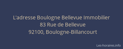 L'adresse Boulogne Bellevue Immobilier