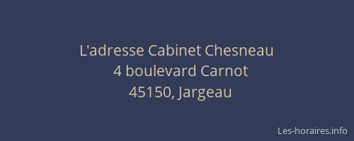 L'adresse Cabinet Chesneau