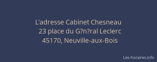 L'adresse Cabinet Chesneau