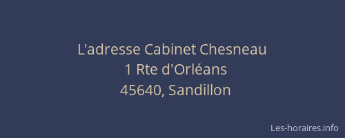 L'adresse Cabinet Chesneau