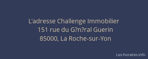 L'adresse Challenge Immobilier
