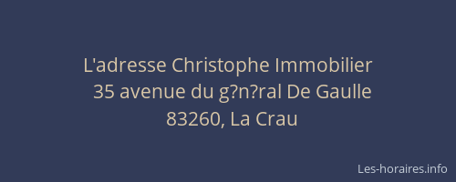 L'adresse Christophe Immobilier