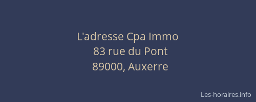 L'adresse Cpa Immo