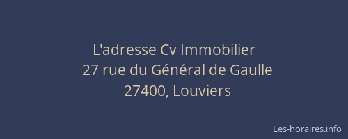 L'adresse Cv Immobilier