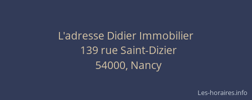 L'adresse Didier Immobilier