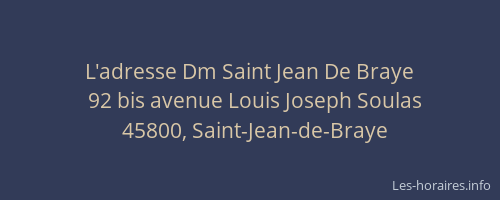 L'adresse Dm Saint Jean De Braye