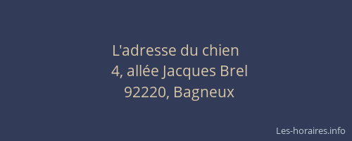 L'adresse du chien