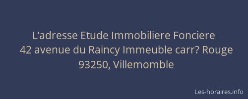 L'adresse Etude Immobiliere Fonciere