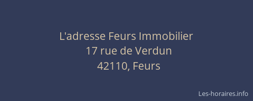 L'adresse Feurs Immobilier