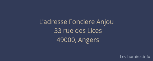 L'adresse Fonciere Anjou