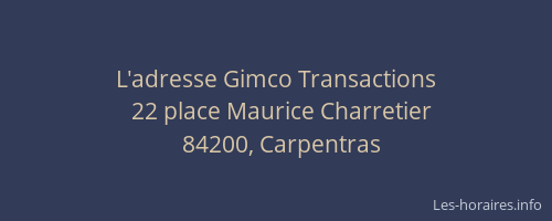 L'adresse Gimco Transactions
