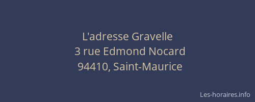 L'adresse Gravelle