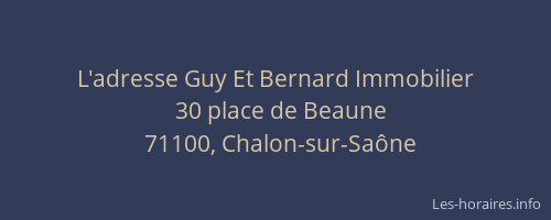 L'adresse Guy Et Bernard Immobilier