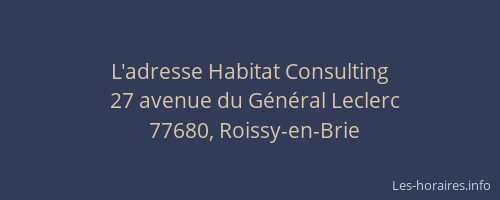 L'adresse Habitat Consulting