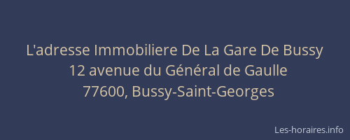 L'adresse Immobiliere De La Gare De Bussy