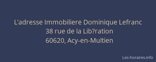 L'adresse Immobiliere Dominique Lefranc