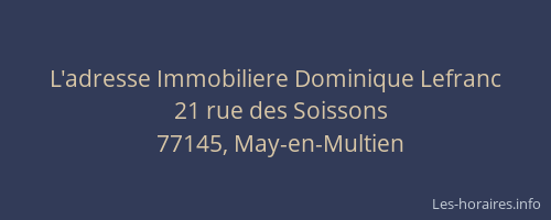 L'adresse Immobiliere Dominique Lefranc