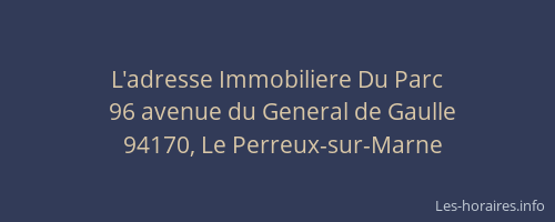 L'adresse Immobiliere Du Parc