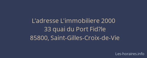 L'adresse L'immobiliere 2000