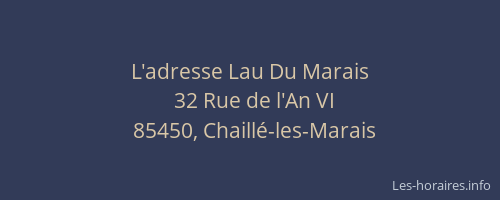 L'adresse Lau Du Marais